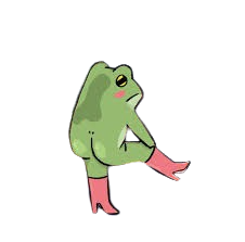 Frog in a little boot